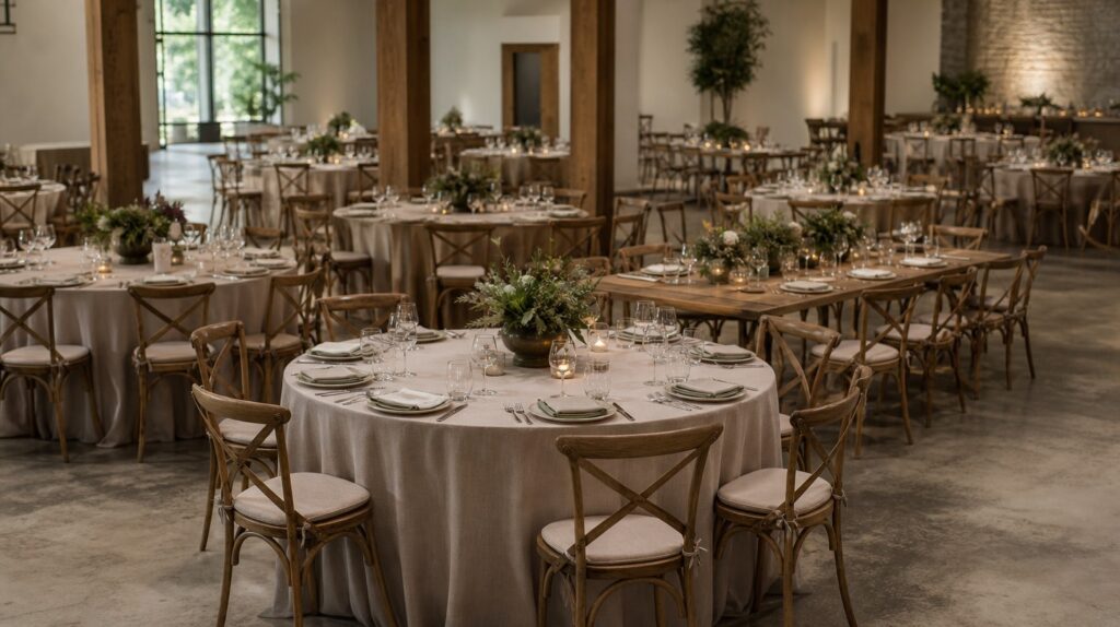 tables et chaises pour événements